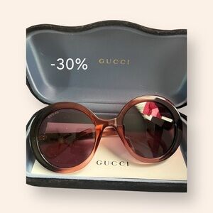 New With Box Gucci GG0367S-003- Women's Round Sunglasses -53024-135